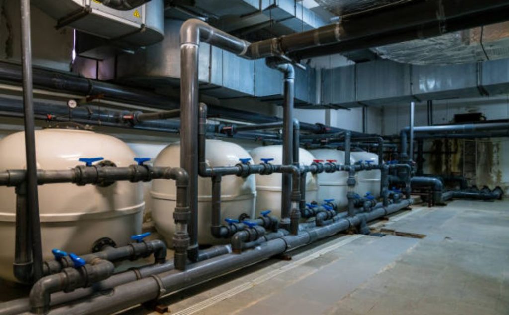 Industrial pump and industrial pipes used in manufacturing plant